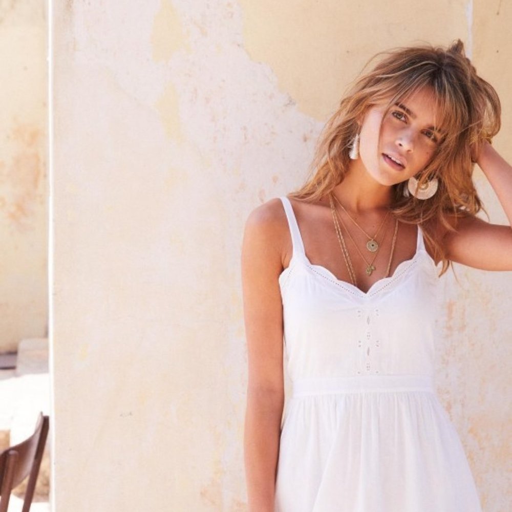 Sezane Austin Dress in Ecru